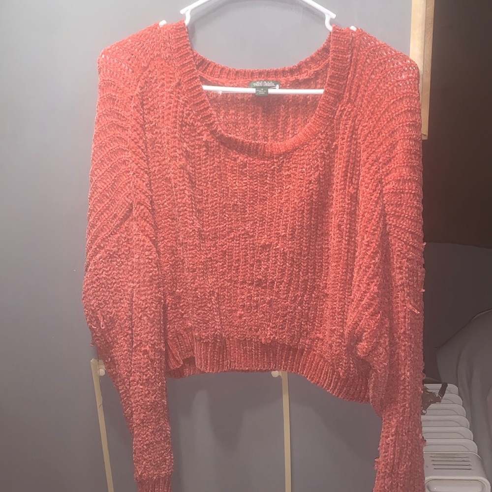 Rusted pinkish/red cropped sweatshirt. Size - Medium